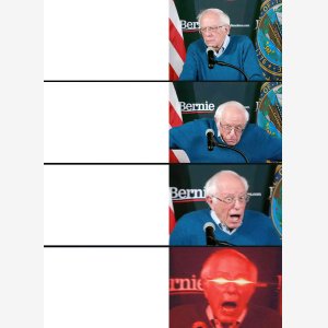 Bernie Sanders Iowa Victory Speech Reactions   Lazer Eyes Empty Template meme template