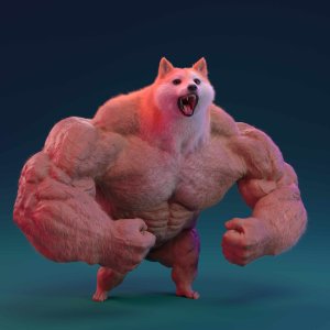 Doge Muscle 3d meme template