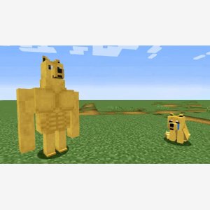 Minecraft Doge Cheems Chad Swole meme template