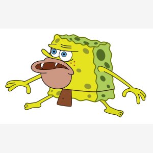 Primitive Spongebob meme template