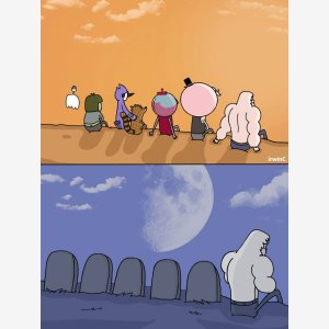 Skips Sitting Next To Graves  The Price Of Immortality   Regular Show, Irwincardozo Comics, Dead, Friends, Tombs   Amis Morts Tombes meme template
