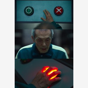 Squid Game   Choosing Push Button Choix Bouton meme template