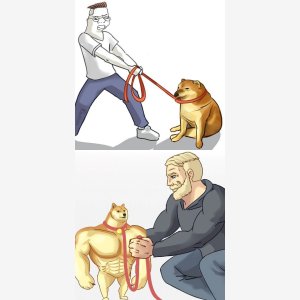 Swole Cheems Chad Doge meme template