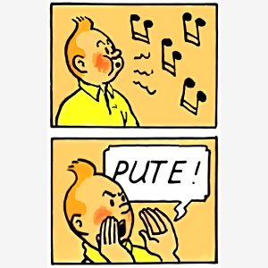 Tintin Pute meme template