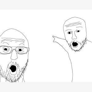 Two Soyaks Pointing Empty Template meme template