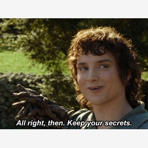 All Right Then, Keep Your Secrets    Frodo Baggins, The Lord Of The Rings  The Fellowship Of The Ring   Seigneur Anneaux Lor Frodon meme template