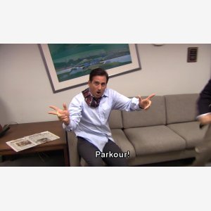 Parkour!    Michael Gary Scott, The Office meme template