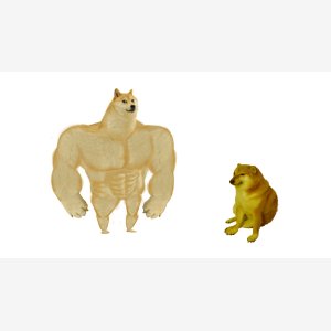 Swole Doge And Cheems meme template